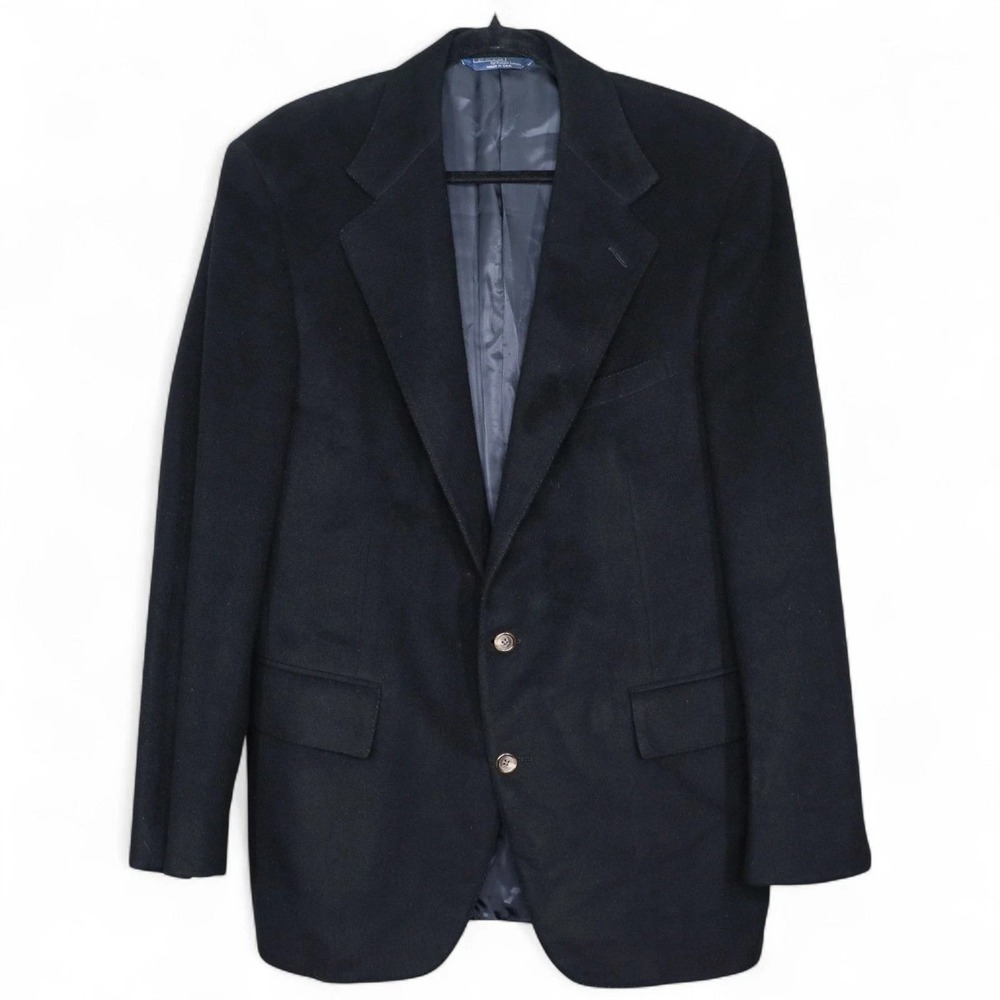 Polo Ralph Lauren Mens Blazer Wool Perkins Shearer Sport Coat Black Size 40R
